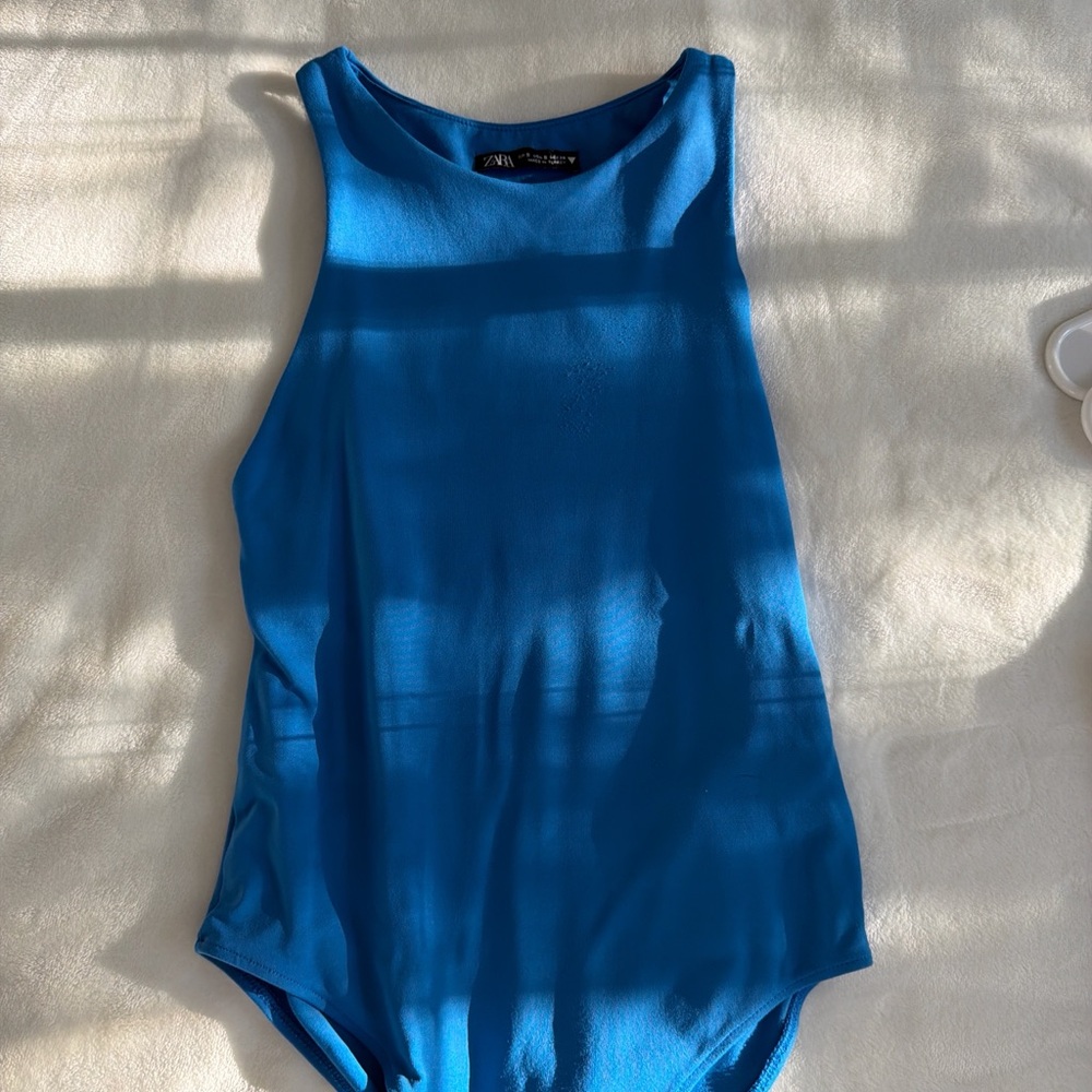 Zara Vibrant Blue Sleeveless Bodysuit